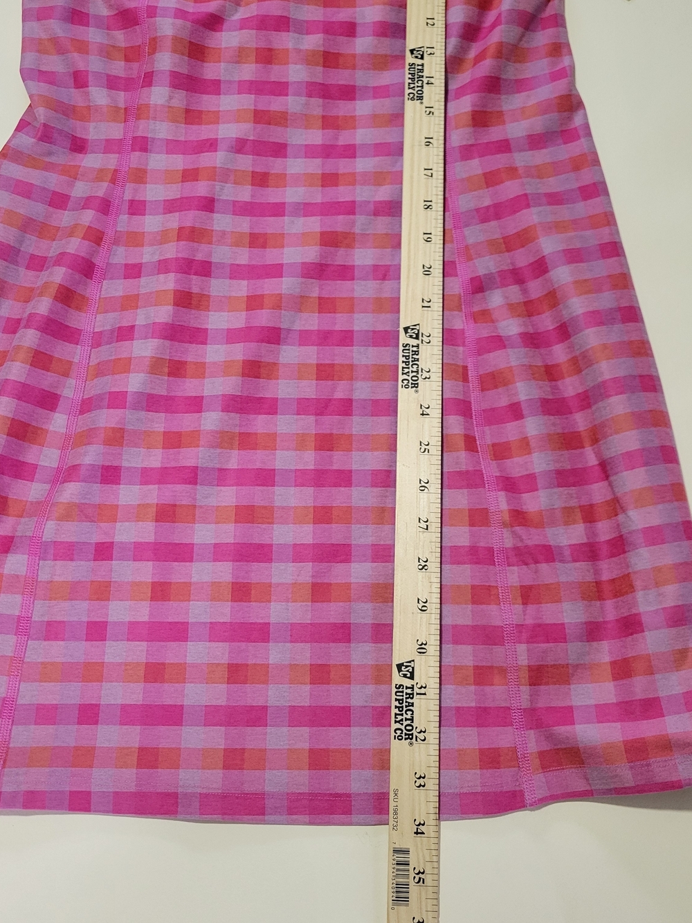 Beyond Yoga Dress Women's Medium Pink Gingham Plaid SoftMark Outlines Athletic - Picture 11 of 11